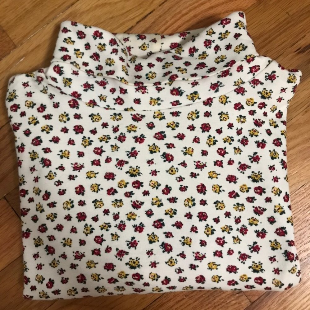 floral cotton turtleneck